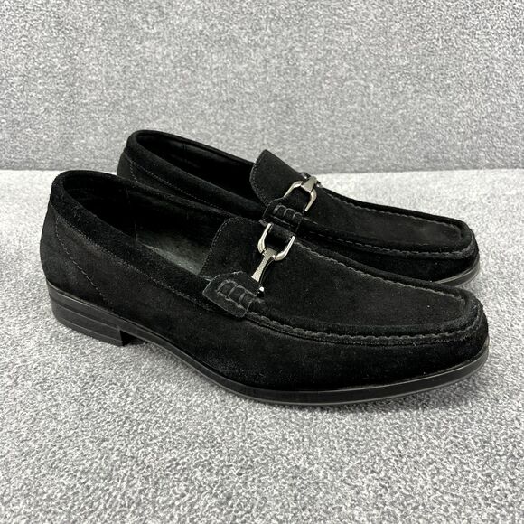 Stacy Adams Shoes Mens 9 M Reginald Black‎ Suede Loafers Rubber Soles